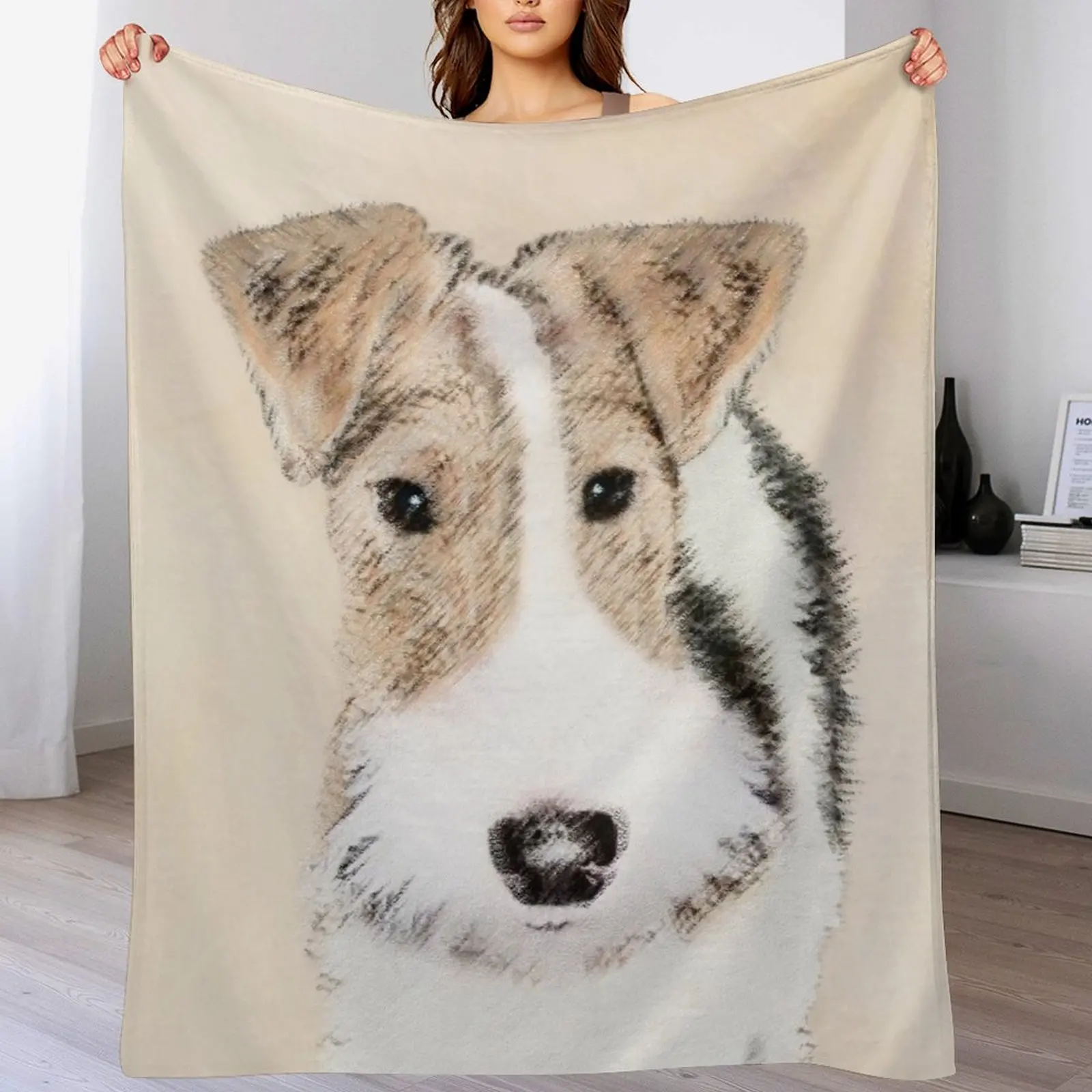 Wire Fox Terrier Throw Blanket Ultra Plush Cozy Blanket for Napping Sleeping
