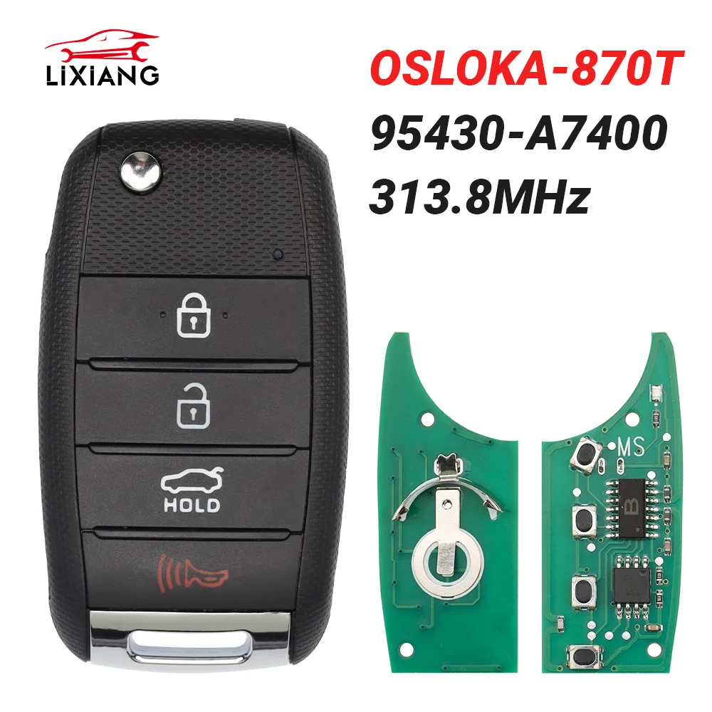 

LIXiang OSLOKA-870T (YD-TP) Remote Flip Car Key 313.8MHz NO Chip For Kia Forte 2013-2016 95430-A7400 Auto Fob Control HYN14R