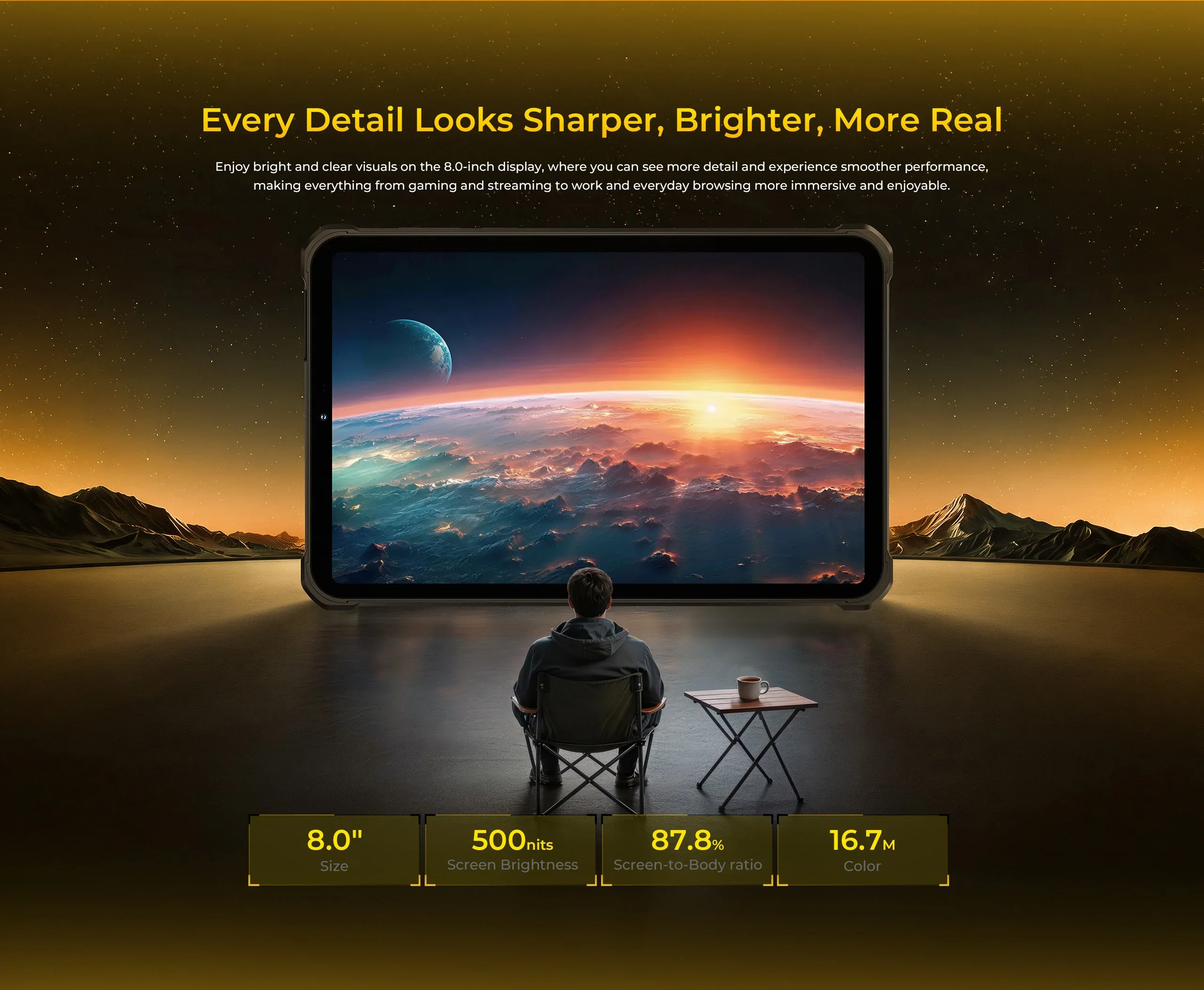 OUKITEL RT11 Rugged Tablet PC 8'' Android Tablet 5G ESIM Tablet IP68 IP69K Waterproof Shockproof 10000mAh Battery Nano+Nano/TF