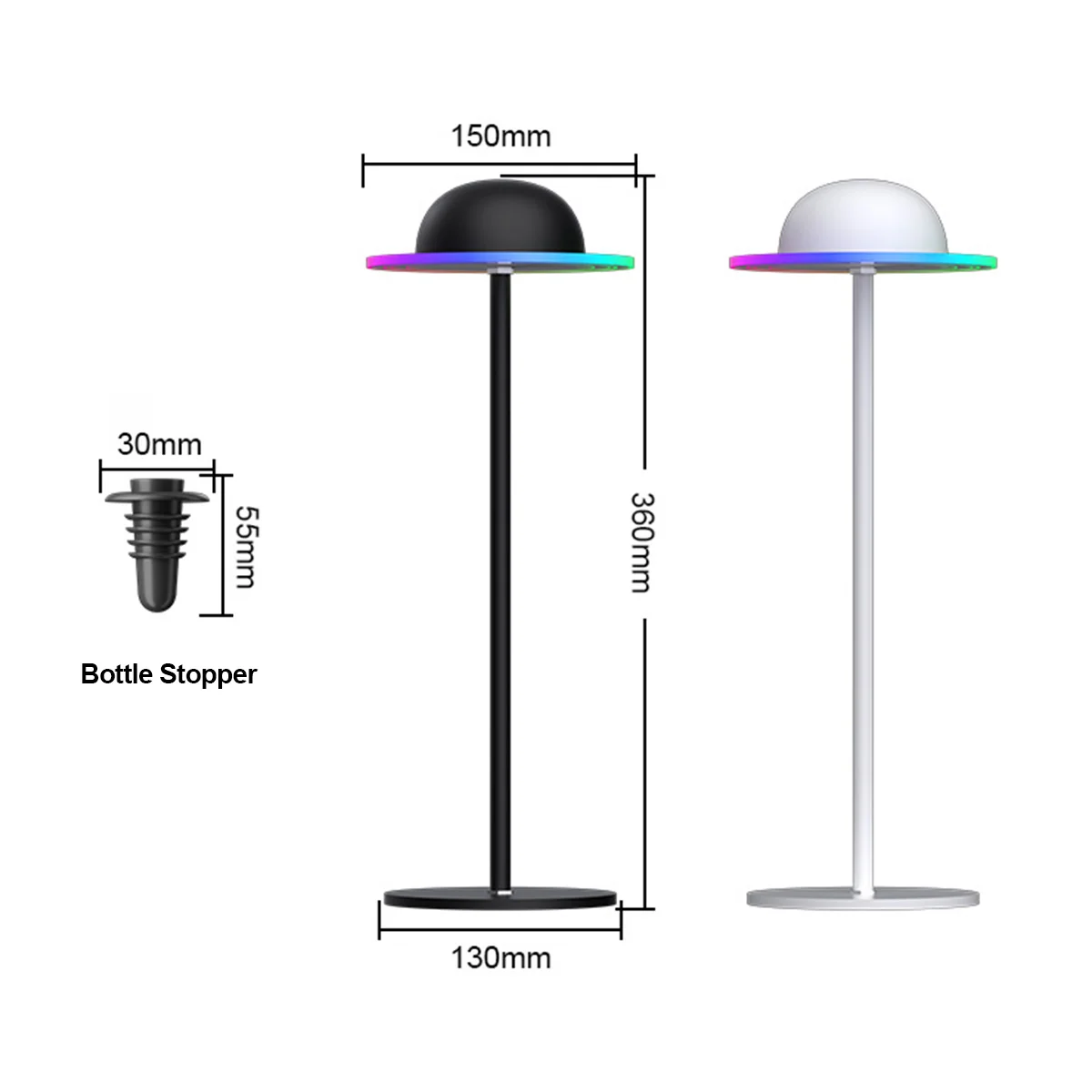 Wireless Bottle Table Lamp LED USB Touch Dimmable Rechargeable Portable Cordless Bedside Night Light Ambient Decor Room Home Led