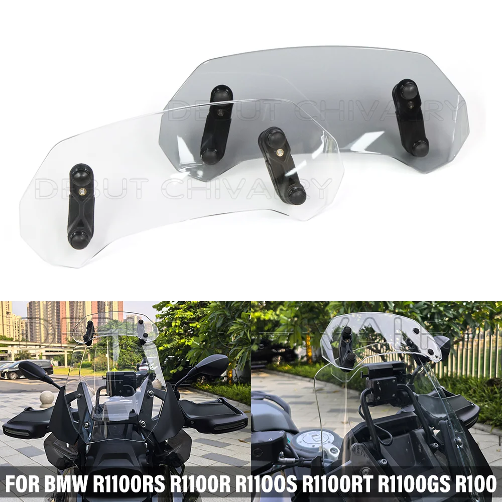 FÜR BMW R1100R R1100RT R1100GS R1100S R100 Mystic Motorrad Windschutzscheibe Verlängerung Clip Auf Spoiler Air Deflektor Windschutzscheibe Kit