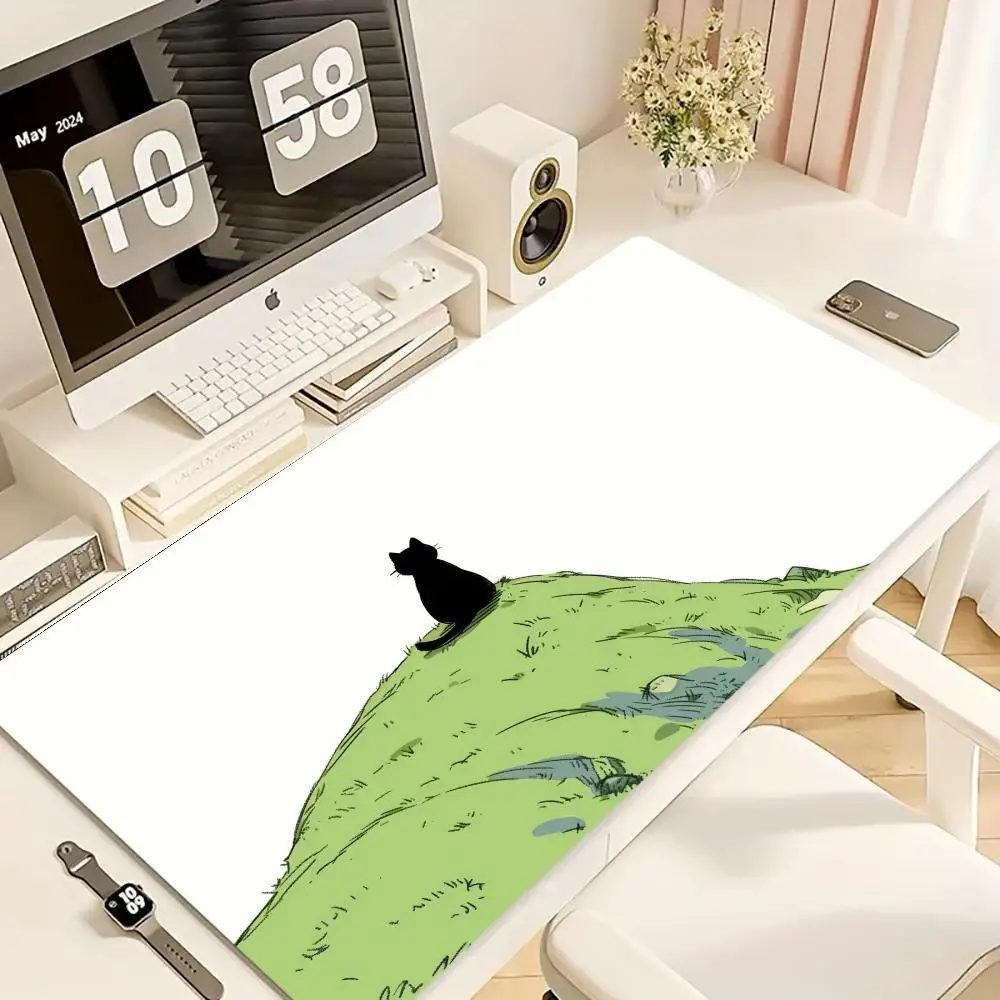 

Cat Sitting on The Mount Peak Mouse Pad Large Rubber Anti-slip Desk Accessories Mousepad for Office and Gamer Keyboard Decor Mat