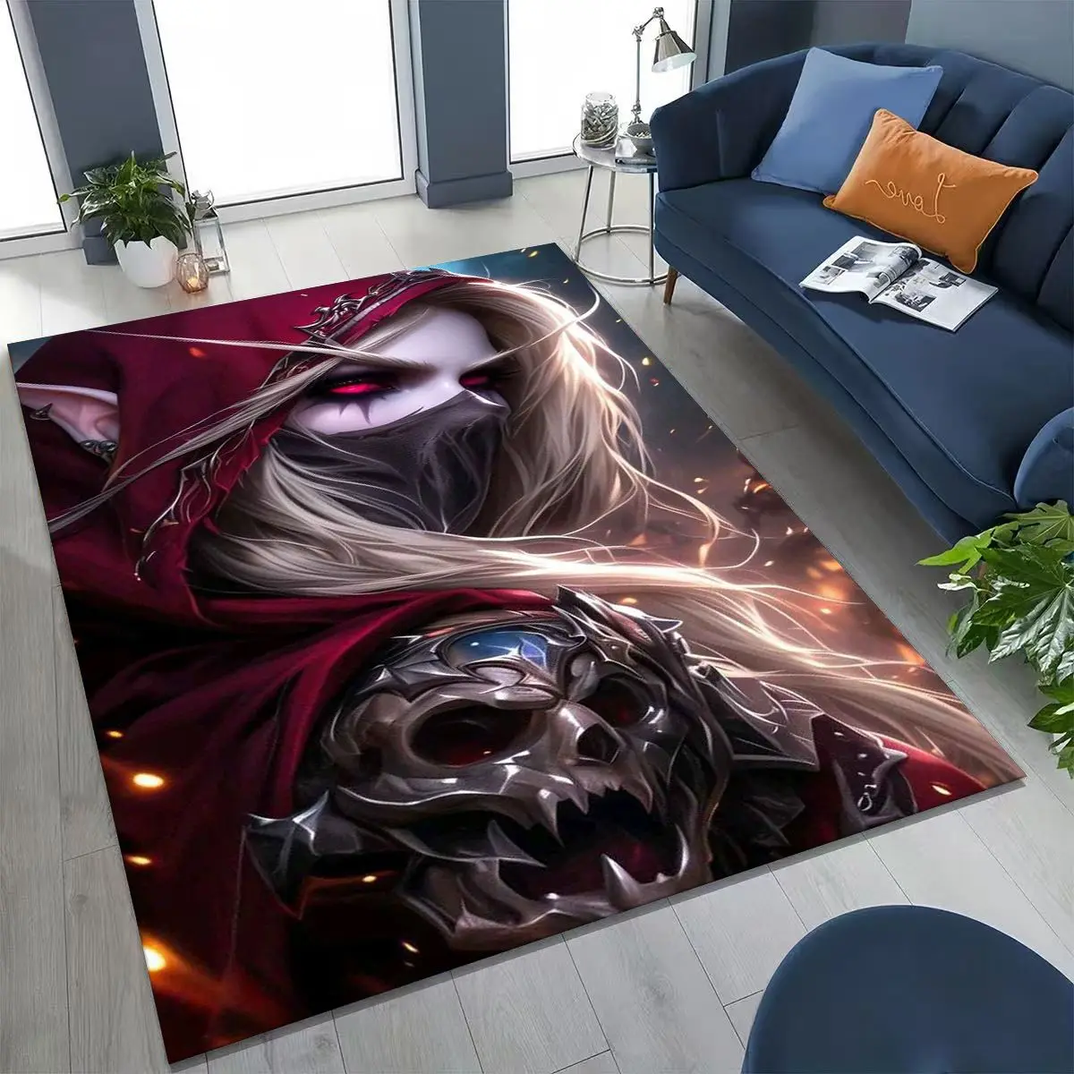 

WOW World of Warcraft Arthas Demon Illidan Sylvanas Rug Carpet for Bedroom Living Room Sofa Doormat Decor,Kid Non-slip Floor Mat