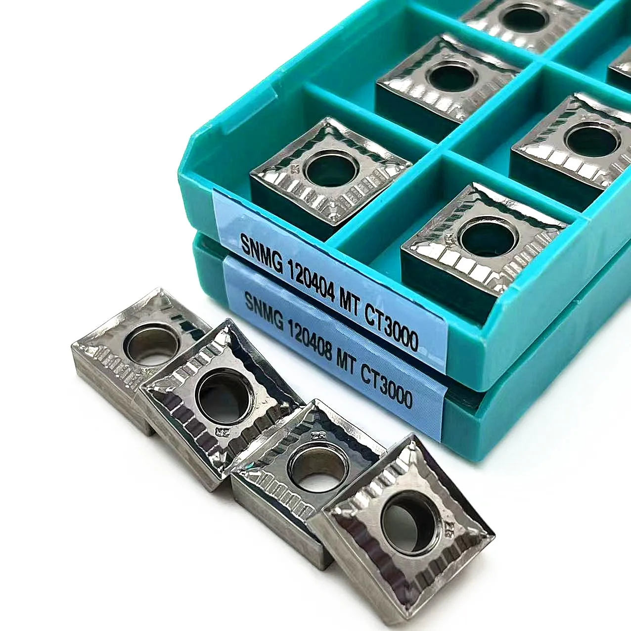 ตัวแทรก mesin bubut CNC สำหรับสแตนเลสสตีลเครื่องมือตัด SNMG1204เอ็มที CT3000ภายนอก