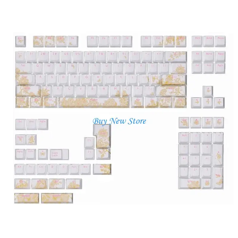 

20CE 135/108Pcs Double Shot Keycaps Embroidery Pattern with Backlit PBT Keycaps Set