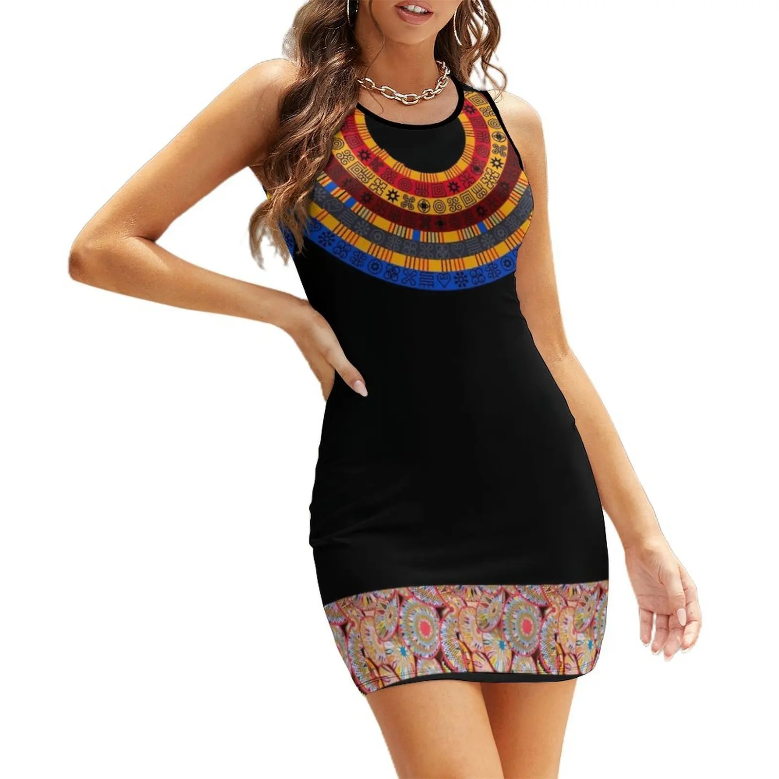 

Ethiopian fashion Sleeveless Sundress women's fashion dresses Woman fashion elegant guest wedding dress