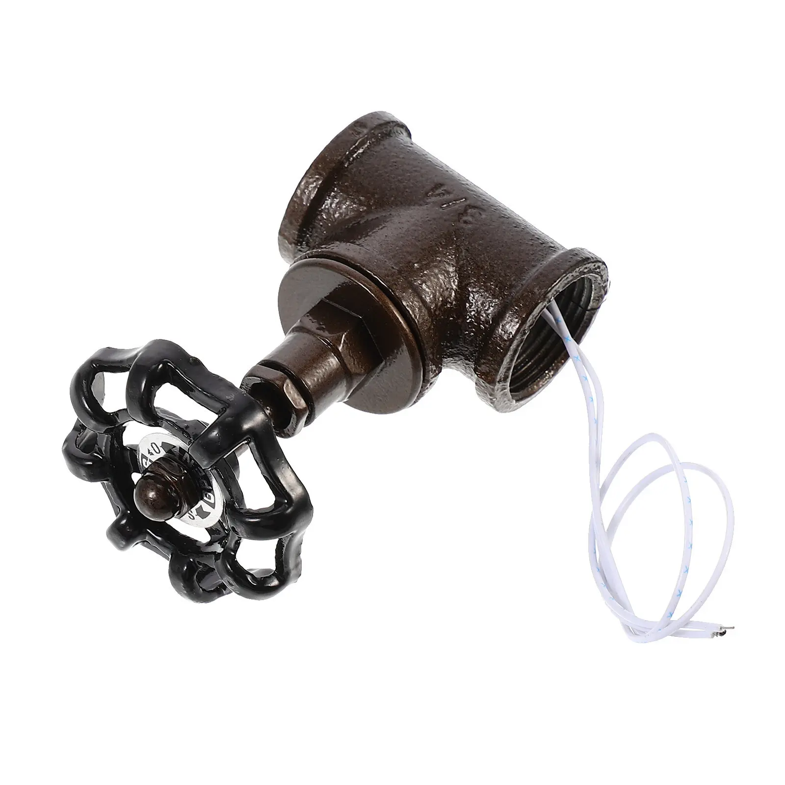Retro Vintage Iron Pipe Lamp Stop Valve Switch for Industrial Table Lamps Steampunk Style Lighting Control with Wire