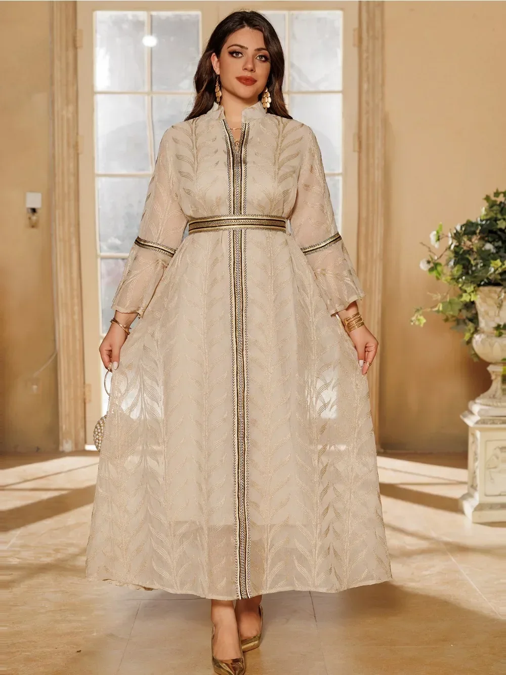 Eid Muslim Dress for Women Party Dresses Flare Sleeve Abaya Dubai Jalabiya Vestidos Largos Arab Long Robe Ramadan 2025 Kaftan