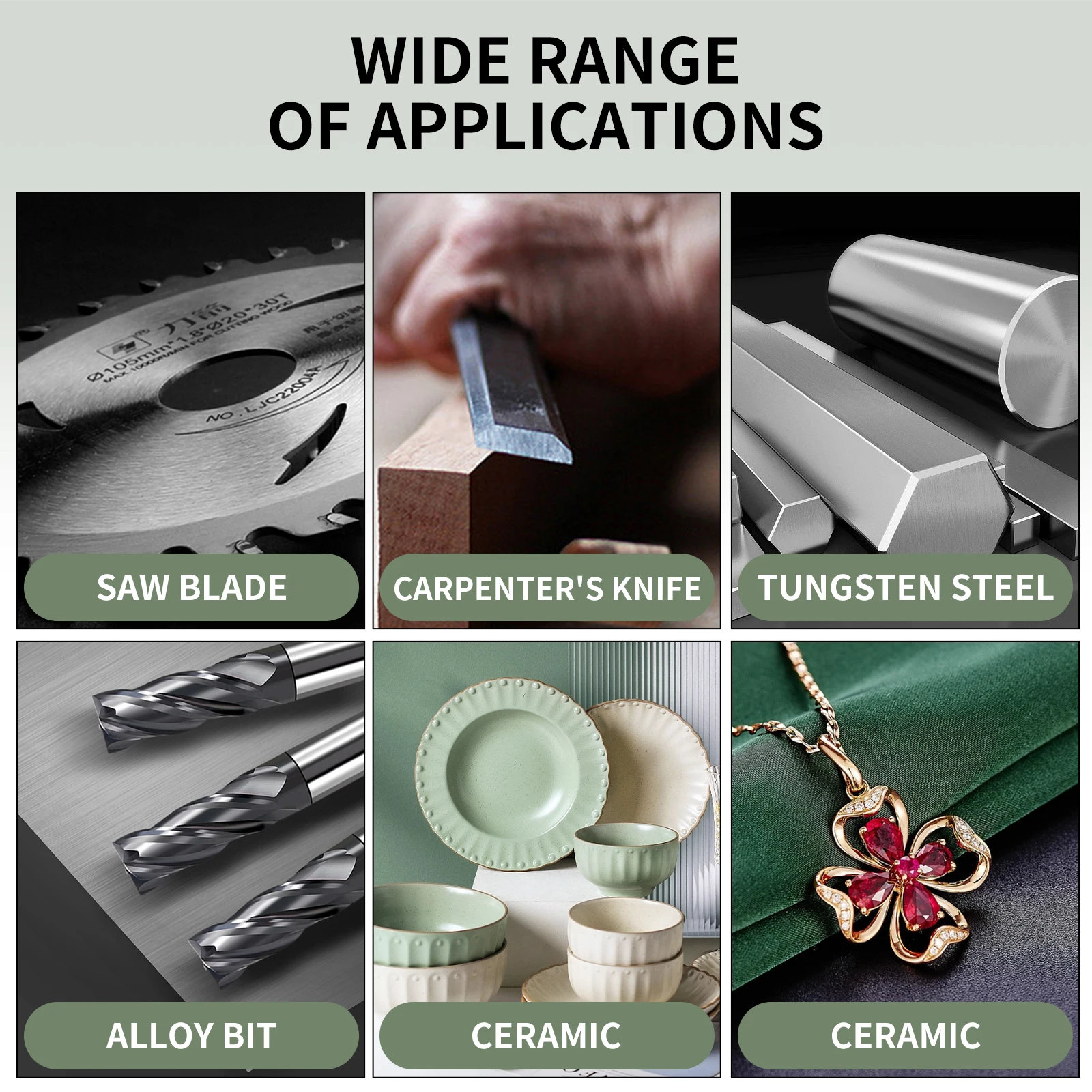 SIFANG 다이아몬드 그라인딩 휠, 카바이드 밀링 커터 전동 공구용 연마 디스크, 베이클라이트 송진, RVD