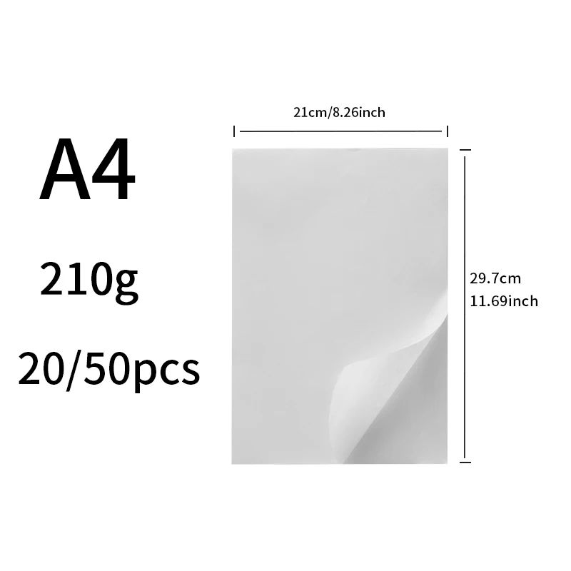 20/50Pcs A4 Washi Paper Self-Adhesive Hand Account Material Sticker Laser Inkjet Printer Translucent DIY Handmade Japanese Paper