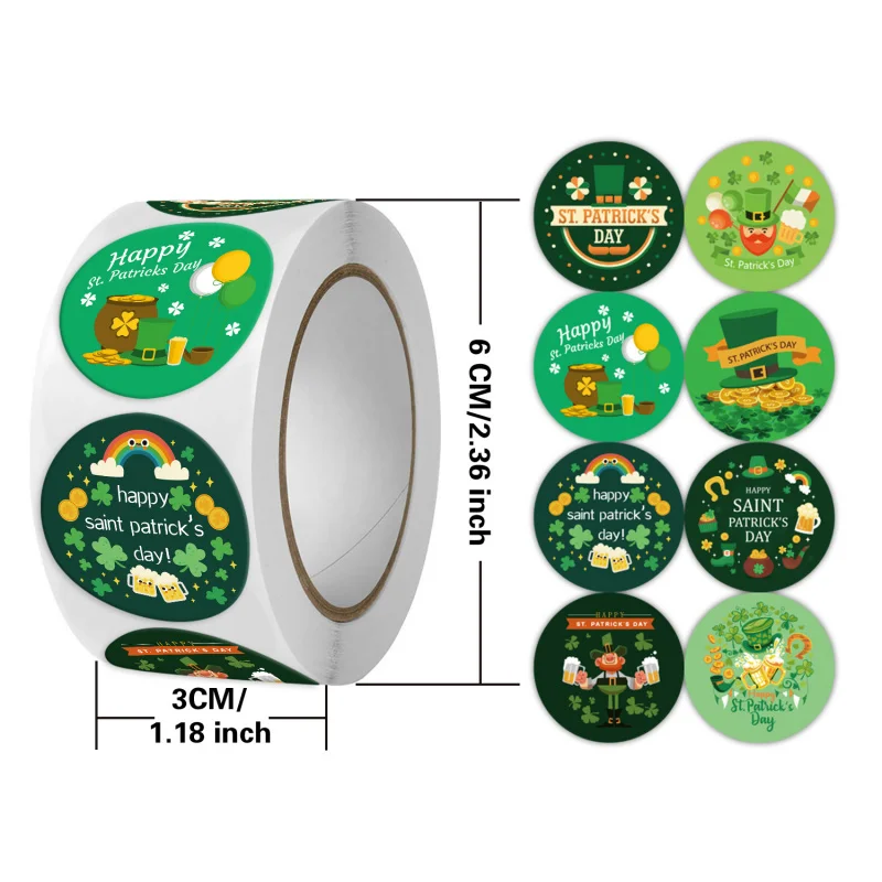 

Cartoon Gift Seal Stickers, 500Pcs/Roll Self-Adhesive Round Labels for Packaging, Decorative Stickers for Envelopes, Party