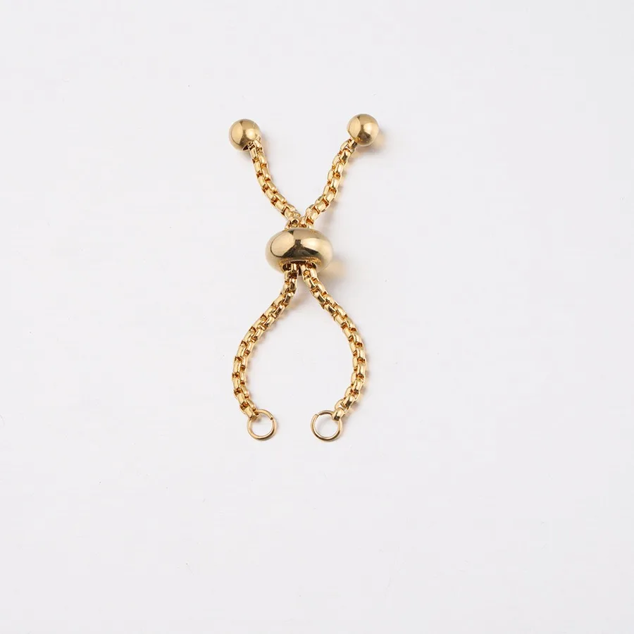 DoreenBeads Stainless Steel Adjustable Rings Connectors Accessories Gold Color DIY Making Charms Jewelry 4.5cm-6cm,1PC
