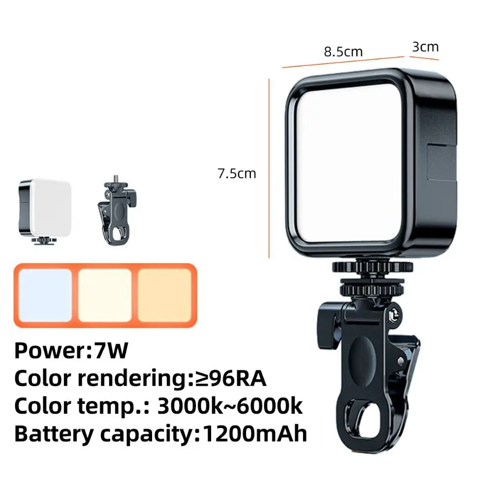 New Portable LED Selfie Light Three-color Mini Fill Light Rechargeable Soft Light Clip Ring Flash Photo