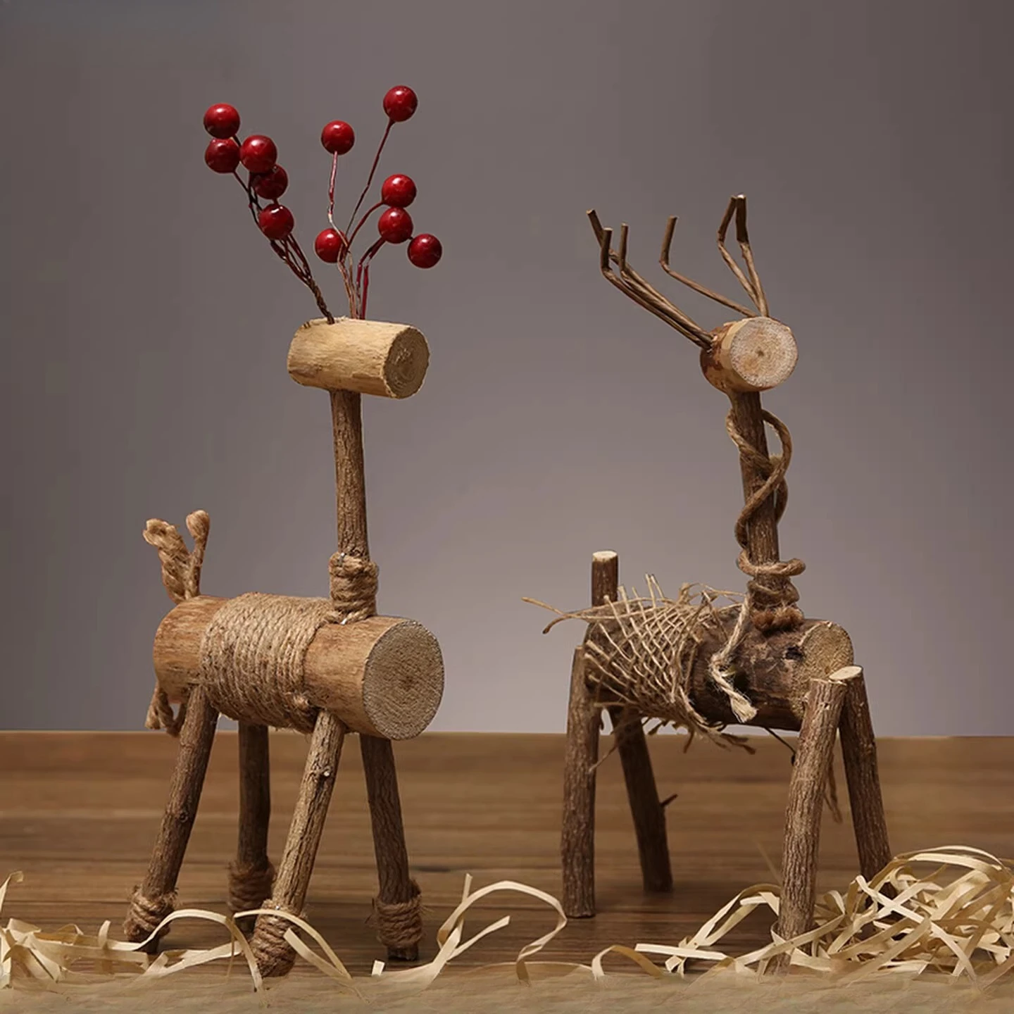 Handmade wood production, deer decoration, wooden room tabletop arrangement, home accessories, creative crafts