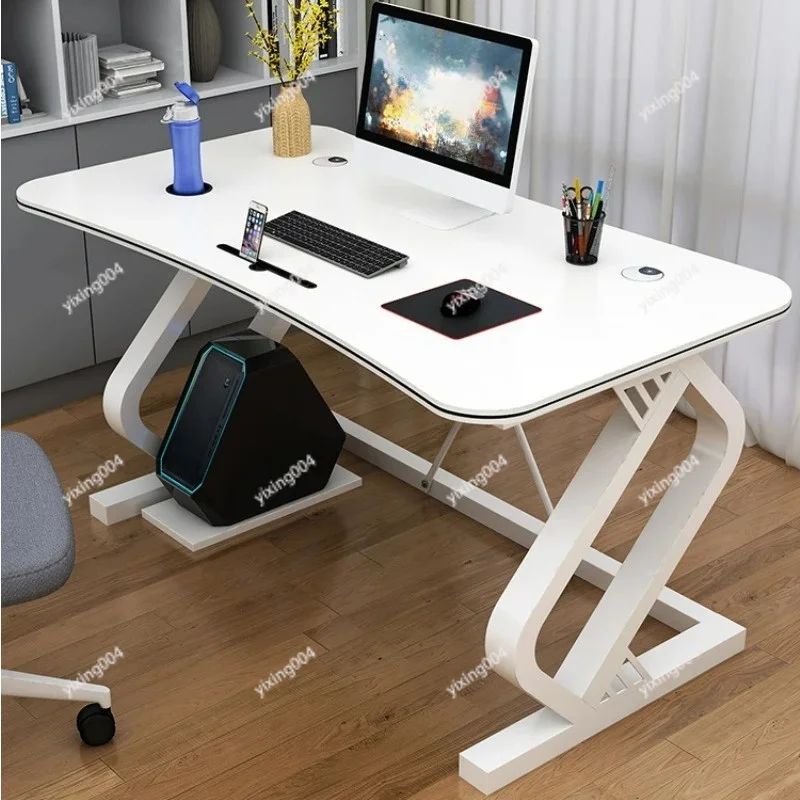 Moderner, schlichter Computertisch, Schreibtisch für Homeoffice, Gaming, Studium und Schreiben mit Stauraum