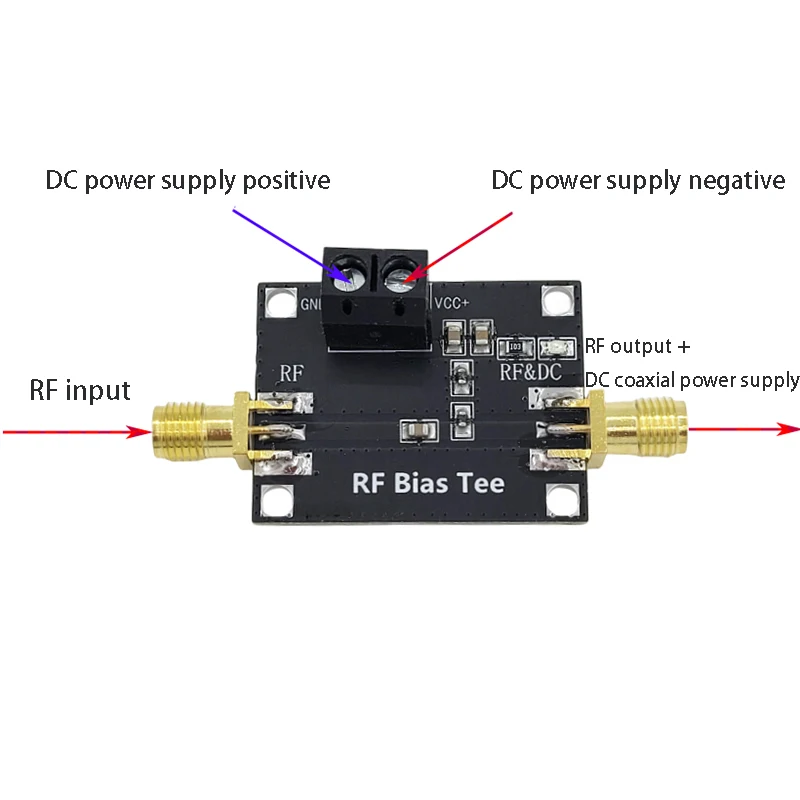 RF DC blocker biaser coaxial feed RF feed 30M-3Ghz frequency