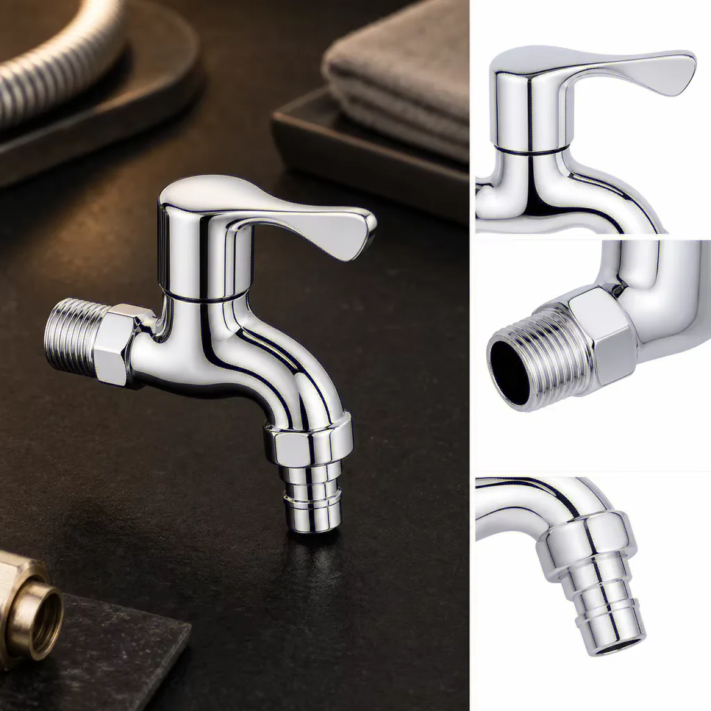 Faucet Faucet All copper washing machine faucets 4 point Wall faucets outdoor garden faucets G1 / 2 person open the tap quickly