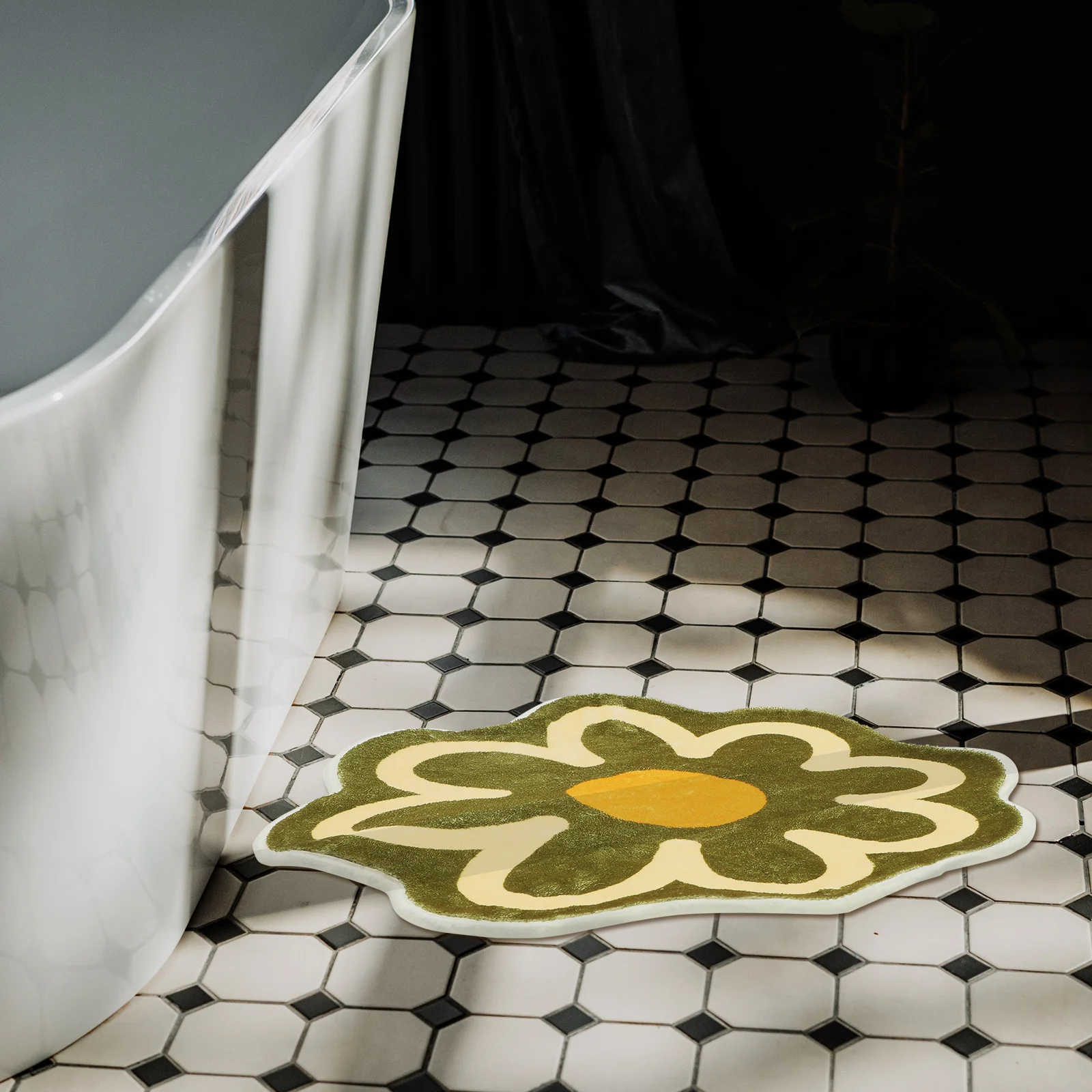 

Imitation Cashmere Rug Flower Shape Carpet for Bedroom Floor Mat Small Rugs Living Purpose Washable