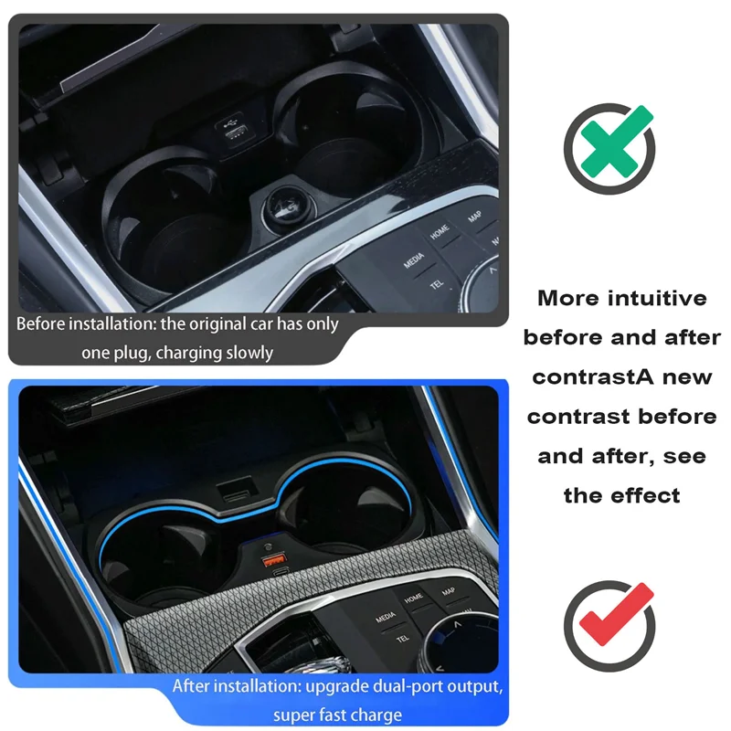 

ABXN-11 Colour LED Cup Holder Light Ambient Light Interior Modification Decorative Iights For BMW X5 X6 X7 G05 G06 G07