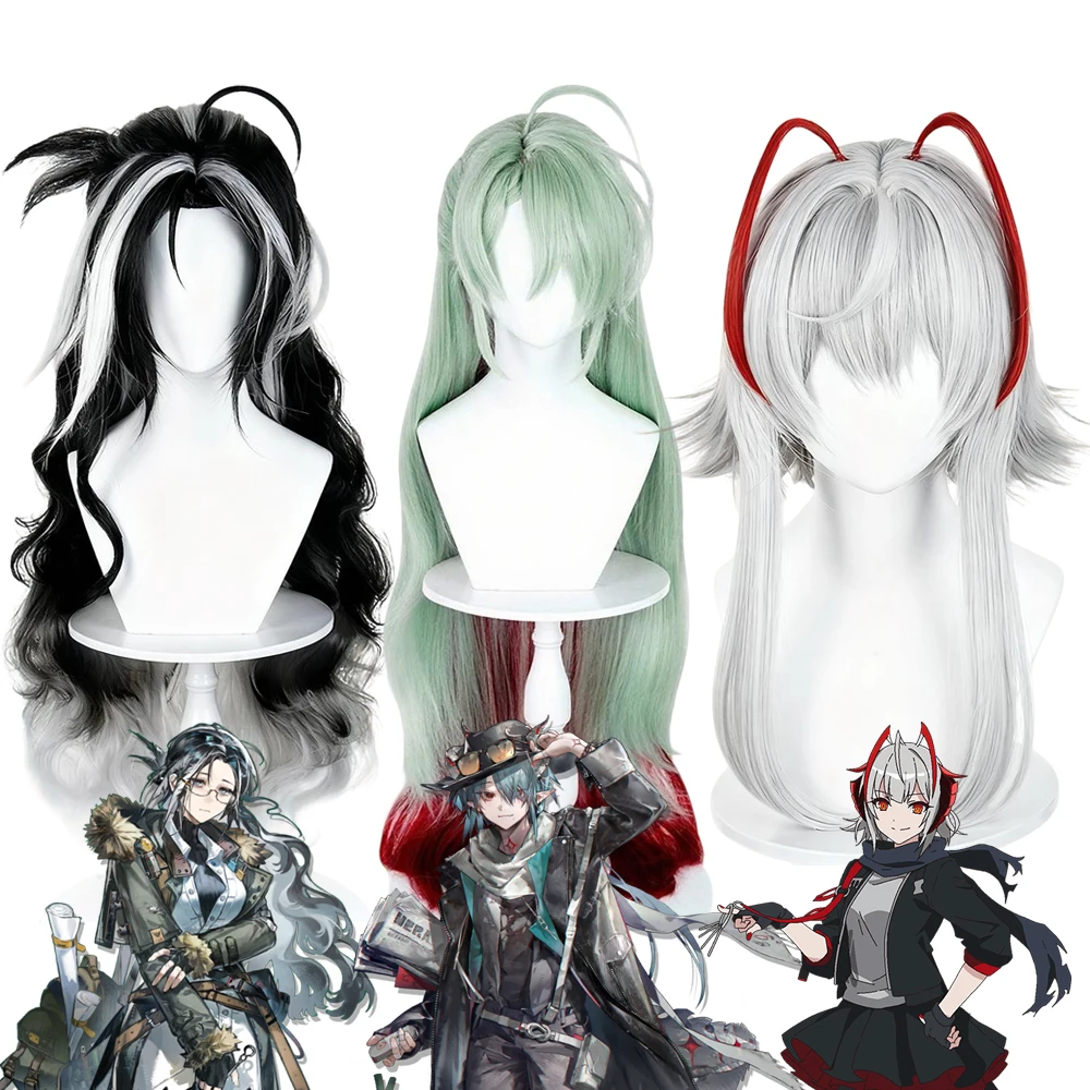 Game Arknights Mitm Wisadel Haze Cosplay Pruik Vrouwen Lolita Lang Haar Hittebestendige Synthetische Pruiken Halloween Carnaval Prop