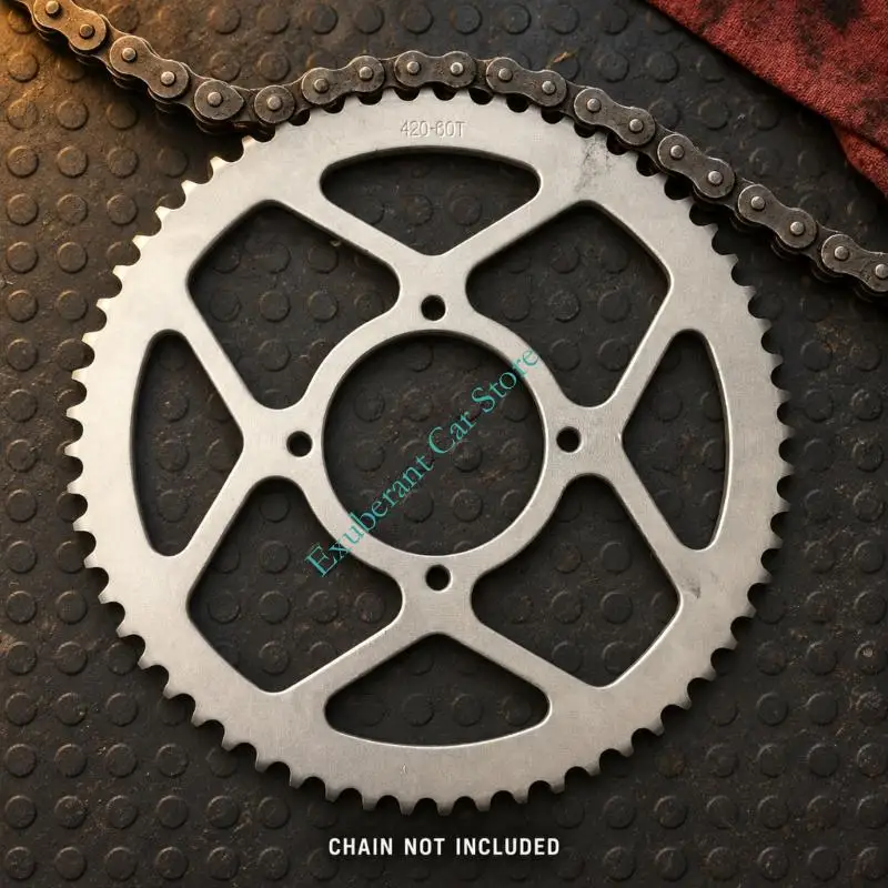 60-Tooth Electric Dirt Motorcycle Rear Sprocket for 420 Chains, Model-Specific Replacement Component with Mounting Holes and