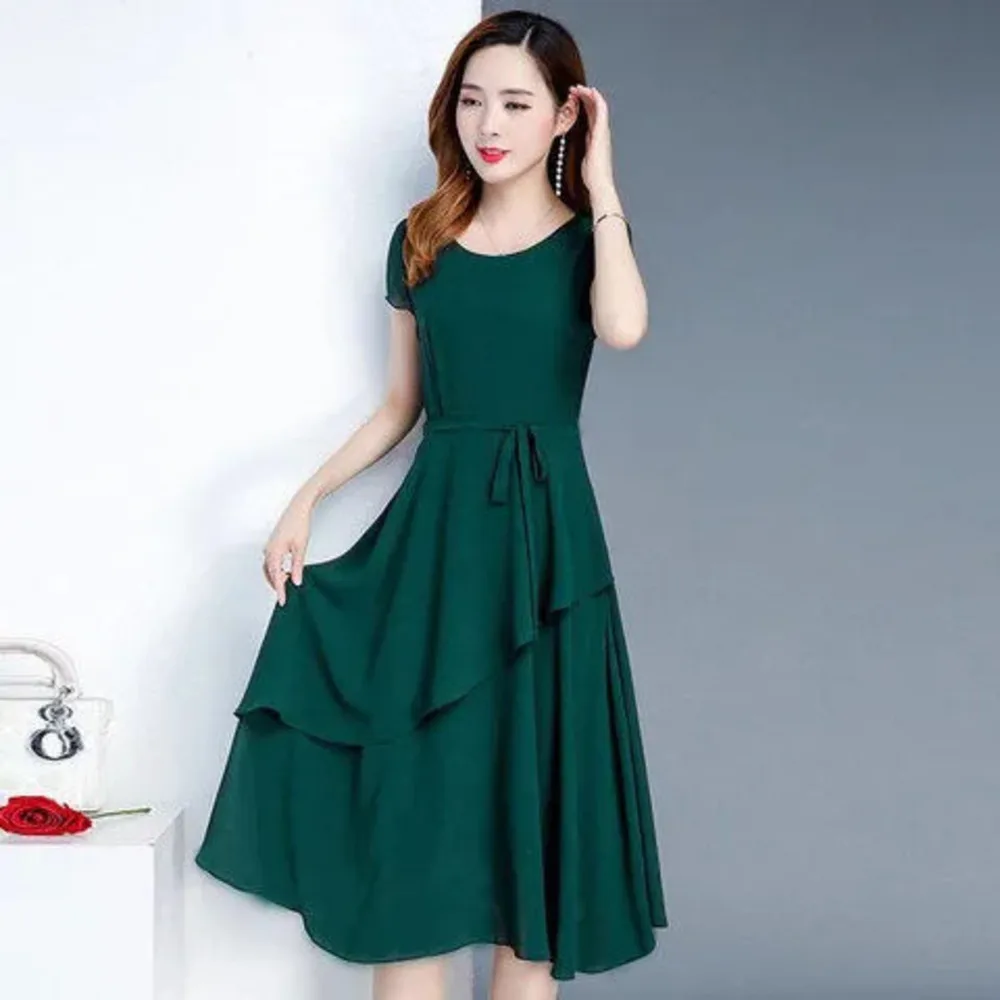 

Women's Solid Colo Dress Elegant 2025 Spring Summer New Style Casual Skirt Banquet Meeting Long Party Big Size For Women Dresses