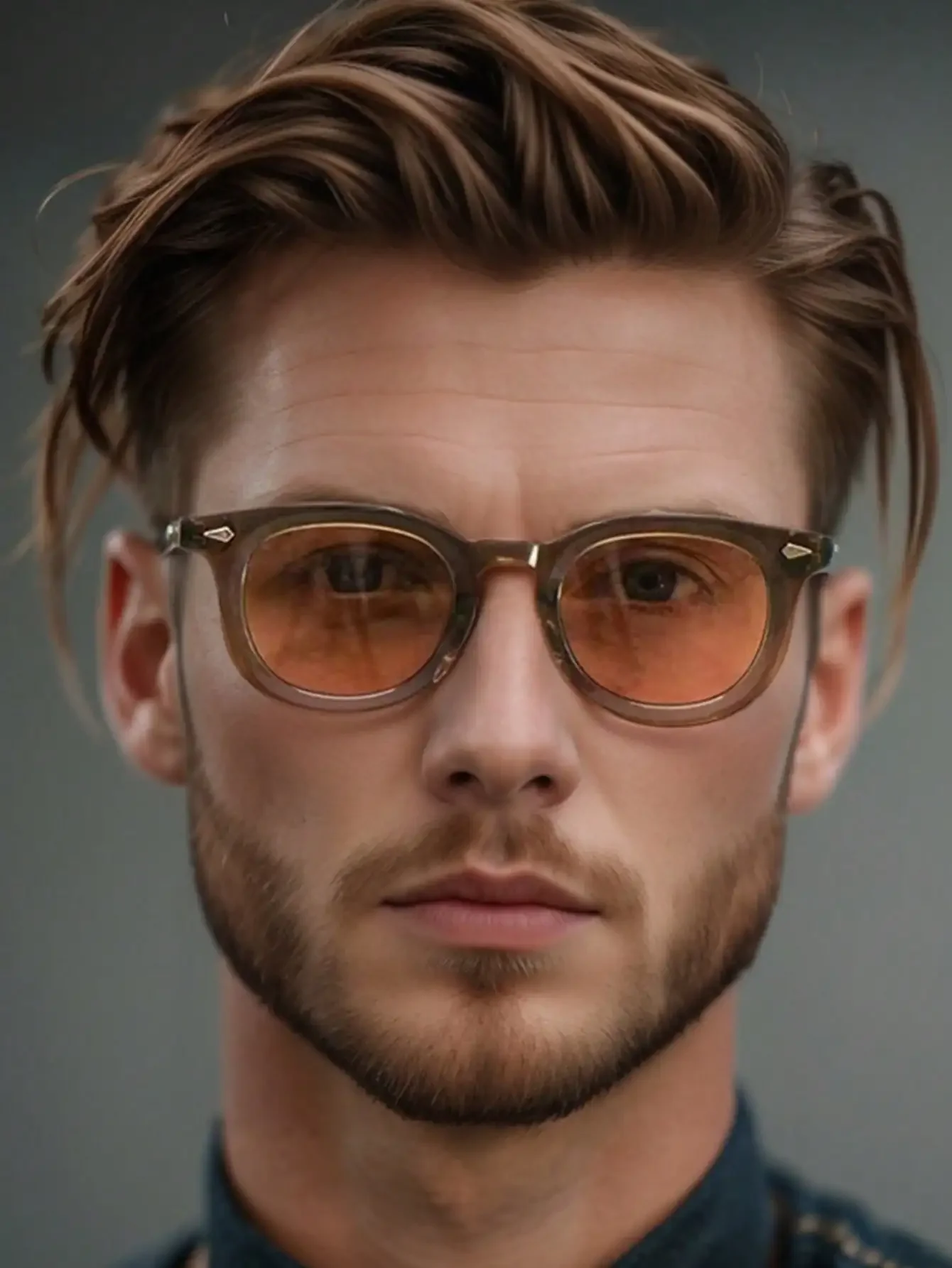 

1pc Small Frame Round Retro Personalized Fashion Glasses Versatile Street Wear Men's Glasses For Summer Beach Vacation,Outdoor,T