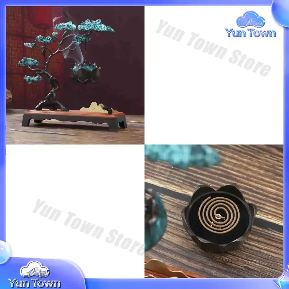 Welcome pine, small tree, lotus flower backflow incense burner, new Chinese creative ornament, hanging burner, line incense