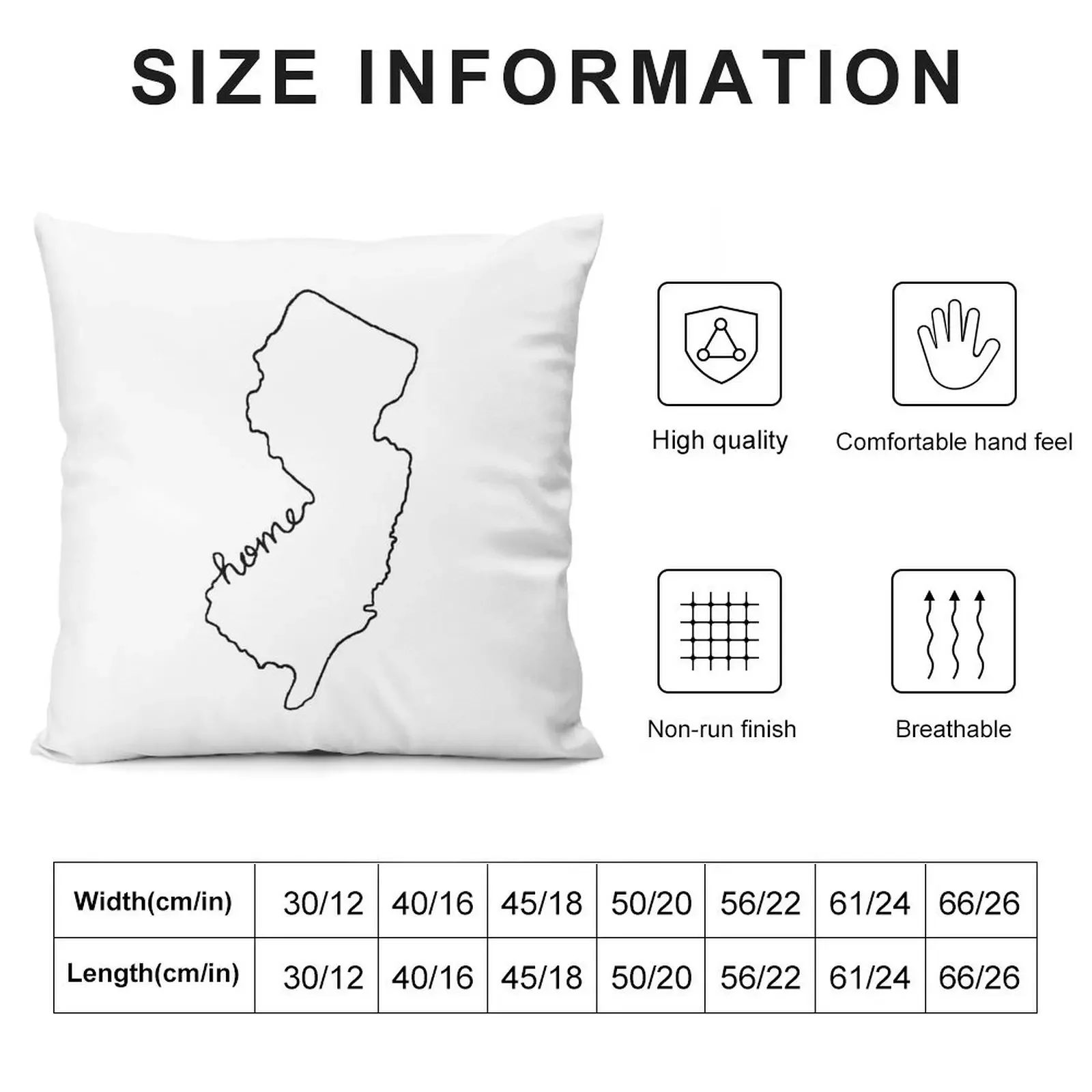 New Jersey Home State Outline Throw Pillow Throw Pillow Covers bed pillows luxury throw pillow covers