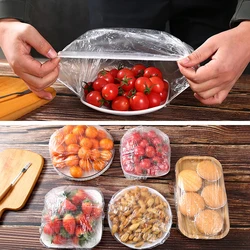 100 Pcs Reusable Food Storage Cover Plastic Disposable Adjustable Elastic Food Bowls Cover Fresh-keeping Bags Kitchen Supplies