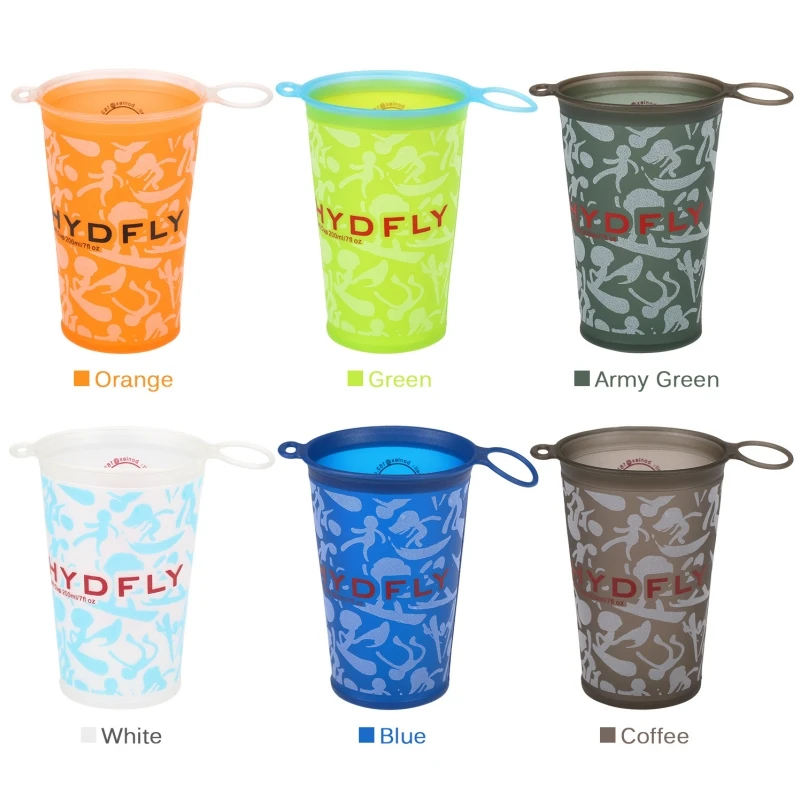 

200ml Portable Foldable Soft Cup BPA Free Water Bag Non Toxic TPU Ultralight For Outdoor Sports Marathon Cycling TrailingRunning