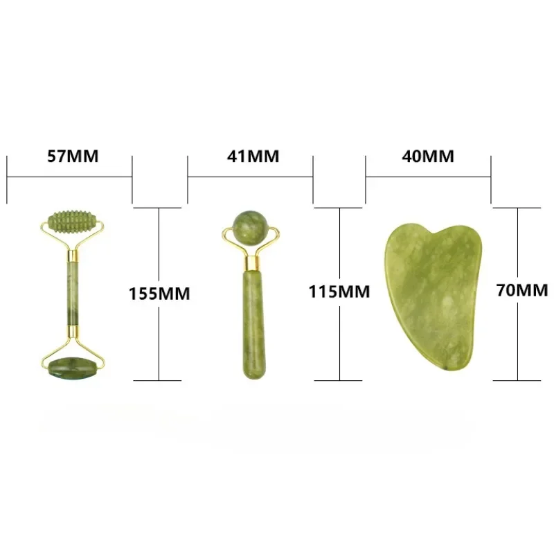 Naturalny wałek jadeitowy do masażu twarzy Gua Sha do relaksu ciała szyi lifting twarzy oko masażer przeciwzmarszczkowy narzędzia do pielęgnacji skóry