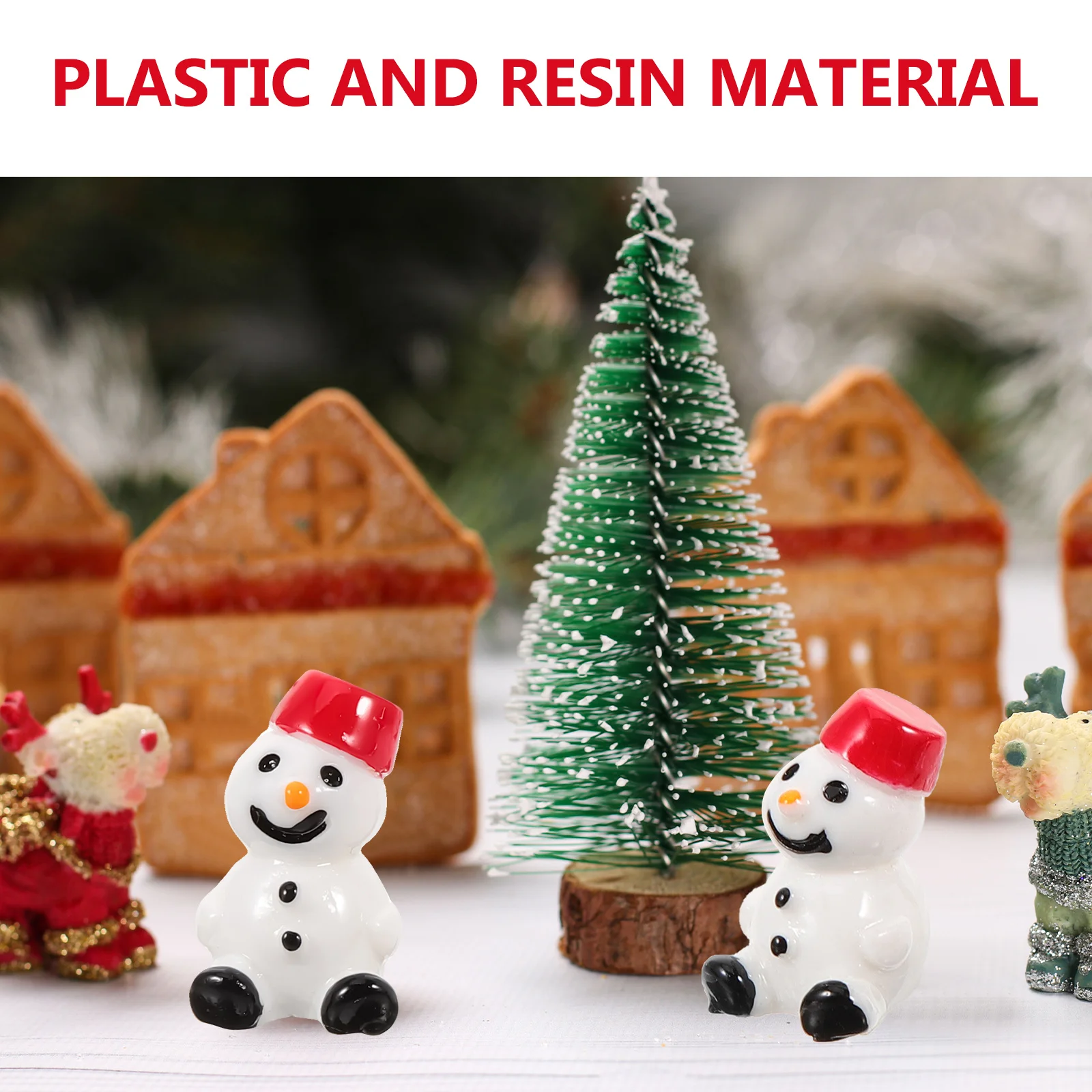 

10Pcs Snowman Mini Ornaments Christmas Resin Charms for Crafting Pendant Decor Tiny Scene Arrangement Festive Home Decor