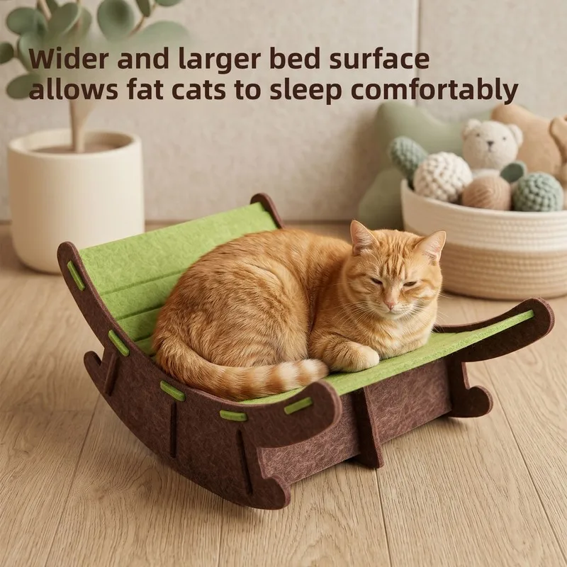 Cat Scratcher Rocking Chair Bed, Durable Corrugated Cat Scratching Board Lounge, Wear Resistant Pet Rocker Bed for Cats and Smal