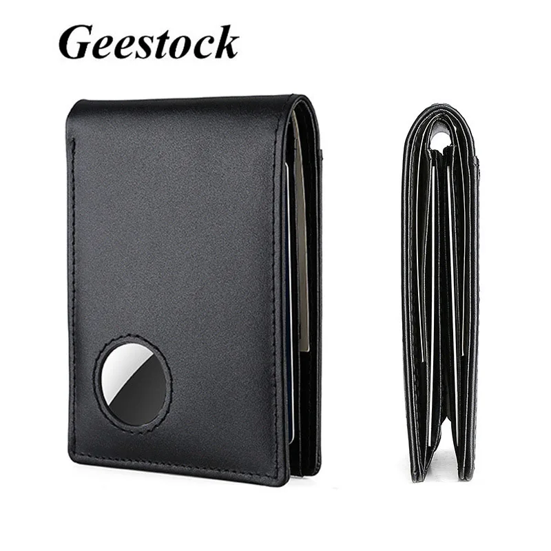 Geestock Airtag Wallet Minimalist Slim Wallet Purse Smart Wallets With Airtag Holder Rfid Blocking Wallet For Men cartera hombre