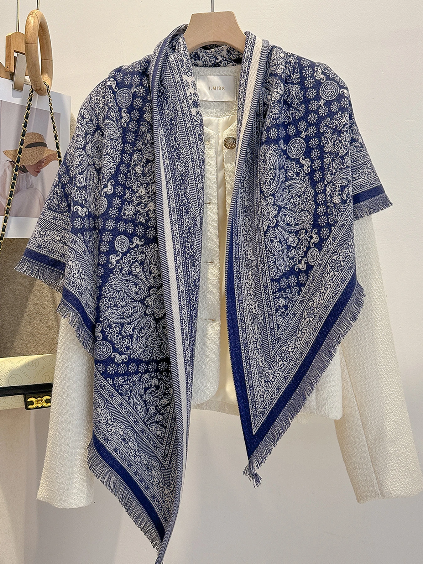 Frauen Paisley Print Kaschmir Schal Nachahmung Pashmina Schal Weiche Warme Winter Wrap Modische Weibliche Design Decke Bufanda – Detail 5