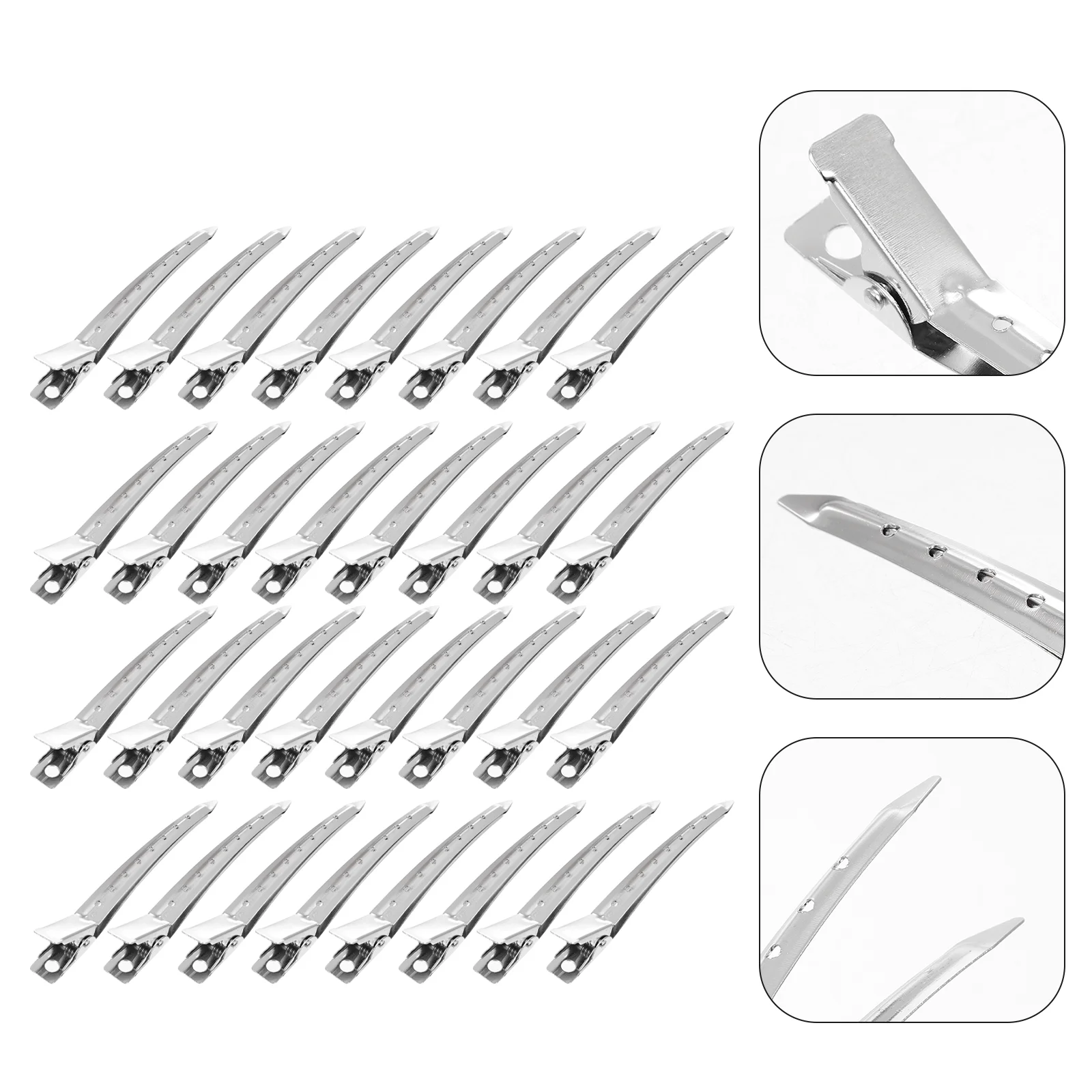 

Clips Hairstyle Curl with Metal Barrettes for Styling Sectioning Hairpin Silver Accessories Aluminum Alloy