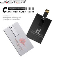 Custom Logo USB 2.0 Flash Drive Metal Pen Drive 64GB Mini Creative Gift Card Memory Stick Business Name Shaped USB Memory Stick