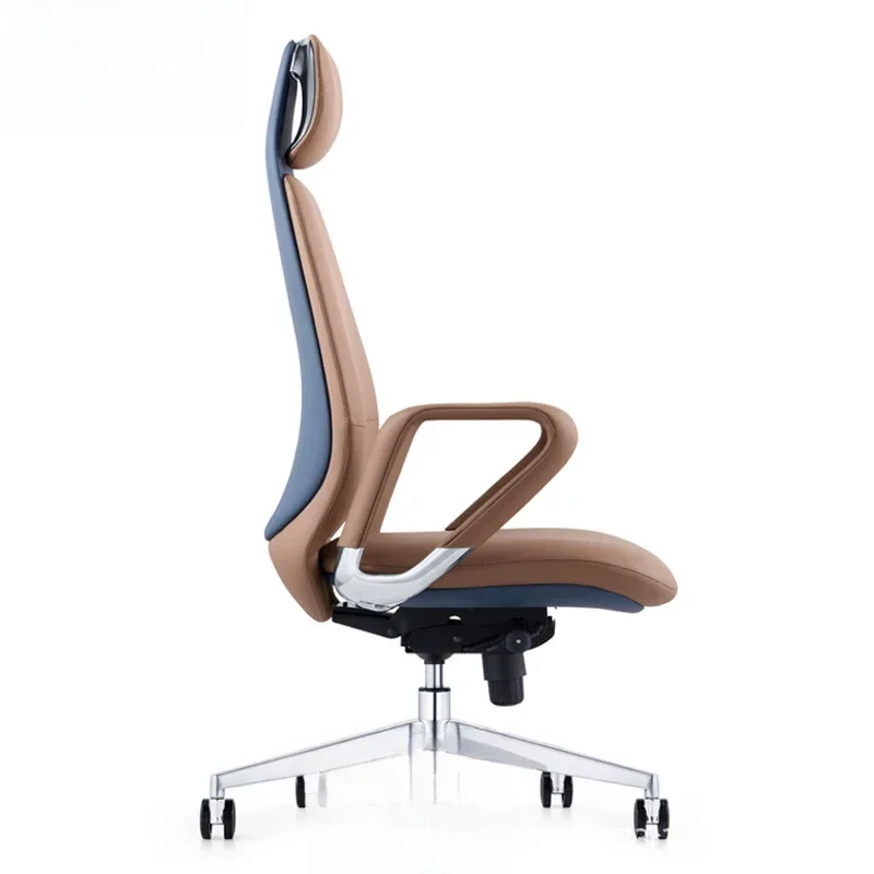 Computer chair home comfortable sedentary boss cowhide office chair light luxury swivel chair computer