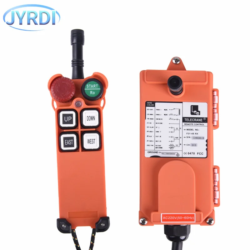 

F21-4S 4 buttons singIe speed industrial Wireless Radio Crane Remote Control switches Hoist track crane Lift controller