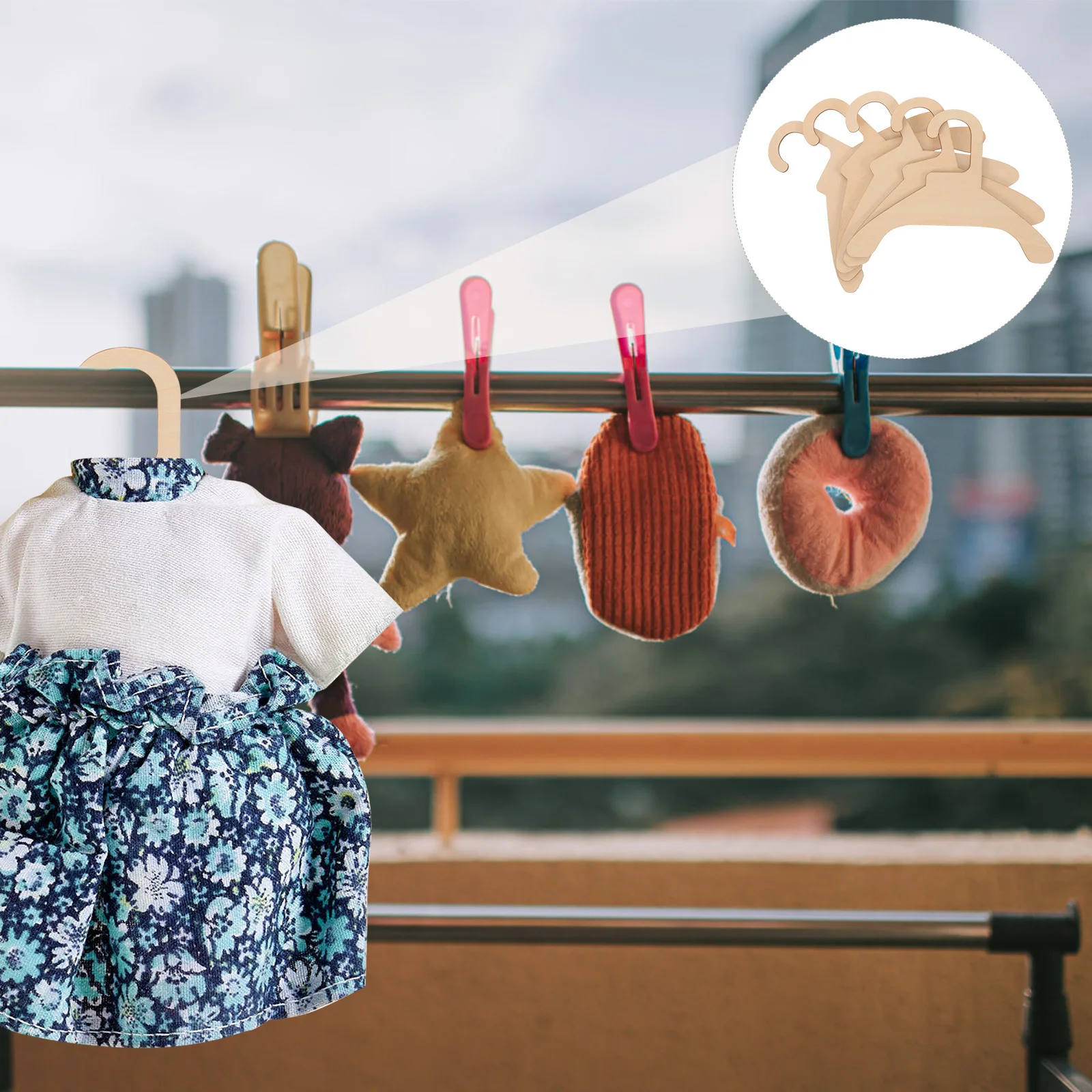 

10Pcs Pet Wood Hangers Solid Wood Dog Clothes Hanger Small Pet Clothing Rack Anti-Slip Drying Hanger for Indoor Outdoor Use