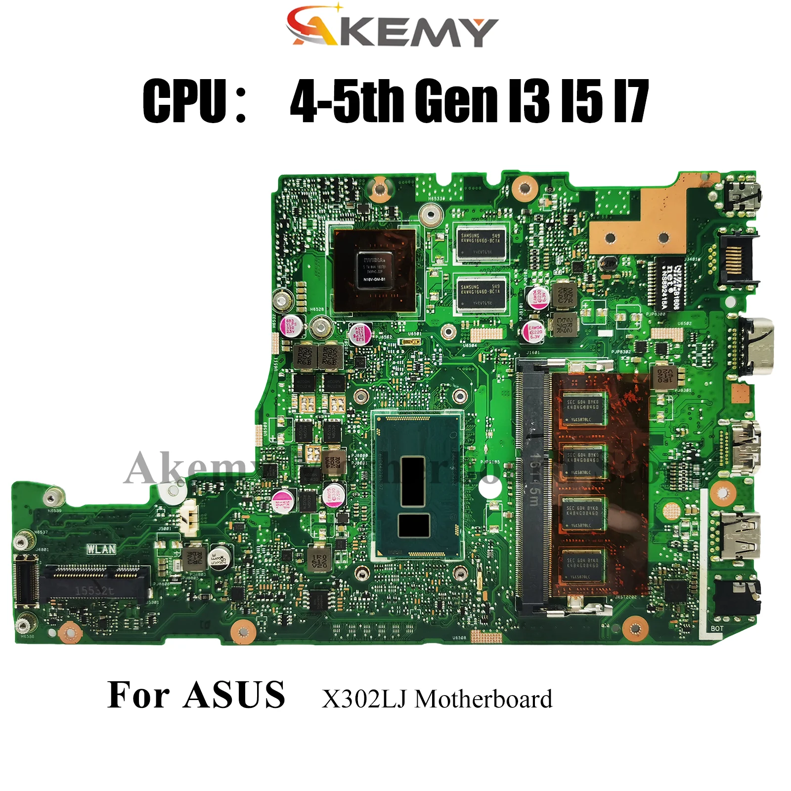 

X302LJ Laptop Motherboard For ASUS VivoBook X302L X302LJ Notebook Mainboard With I3 I5 I7 CPU 100% tests OK fast shipping stk