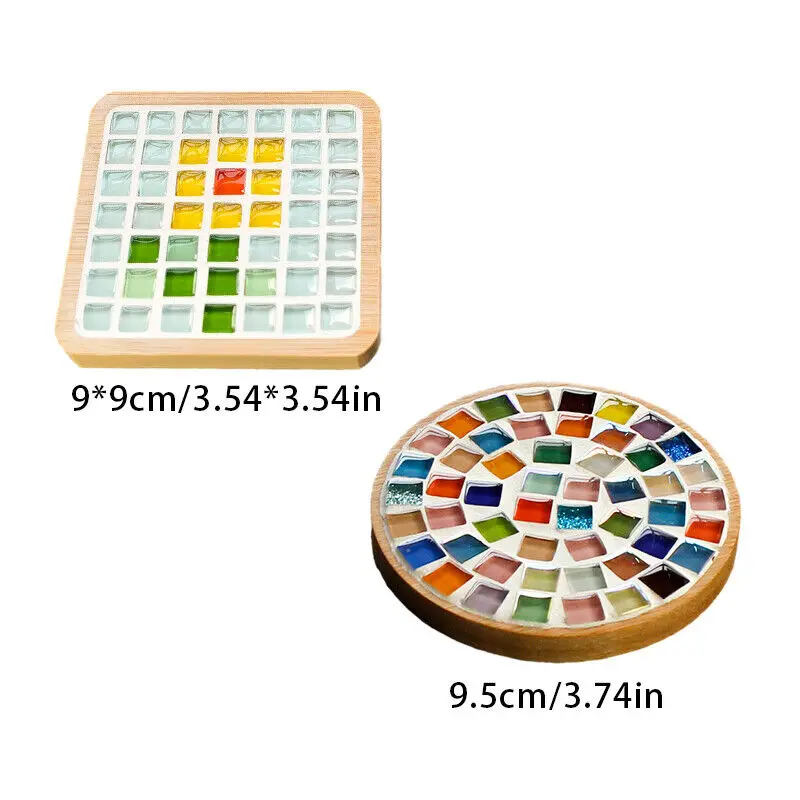 DIY Mosaic Coaster Handmade Material Kit Bamboo Tableware Mat Craft Decor Filling Accessories Cup Mat Dining Table Decoration