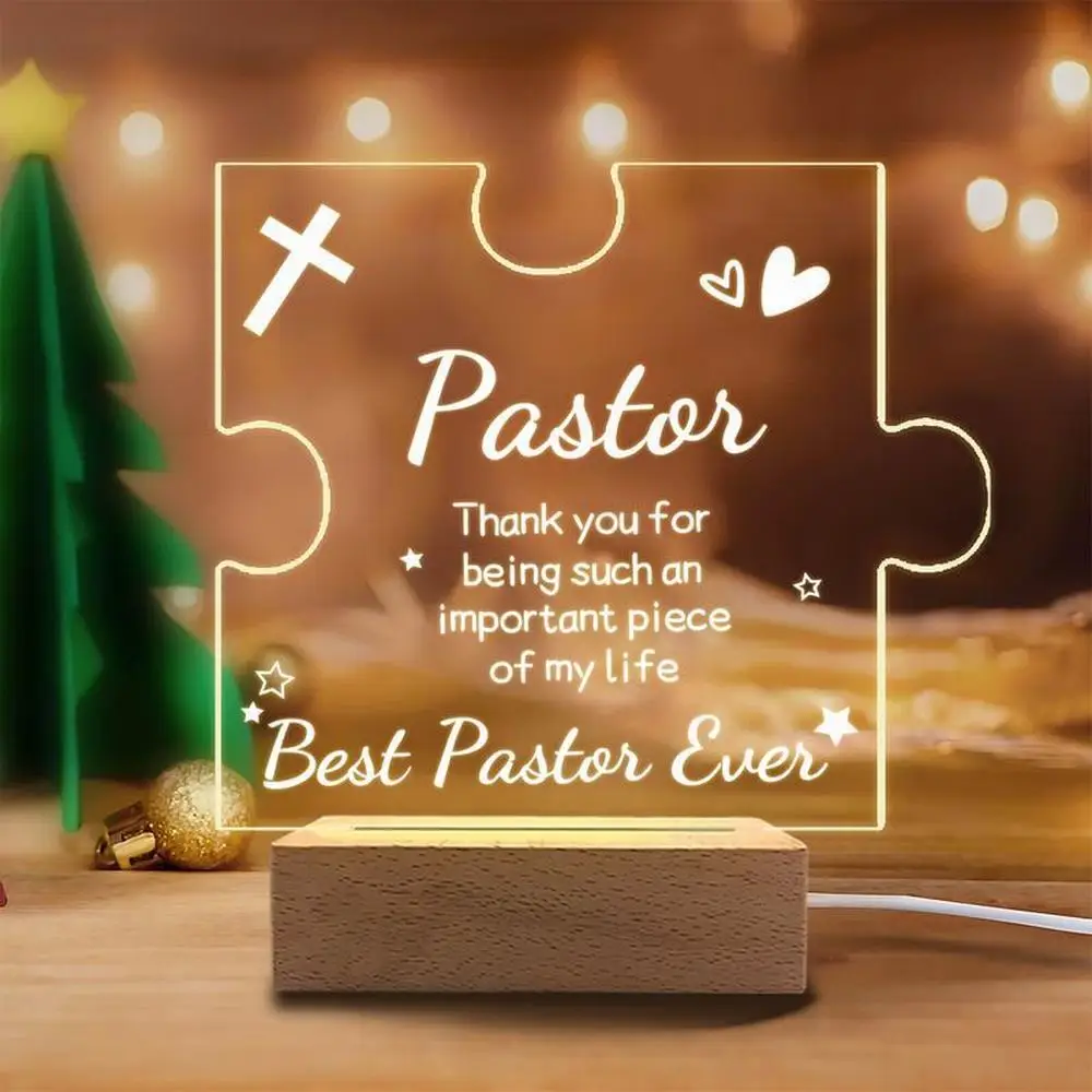 

1 шт., акриловый светящийся орнамент, аксессуары для фотосъемки, USB-основание, пасторный подарок, фигурки-головоломки