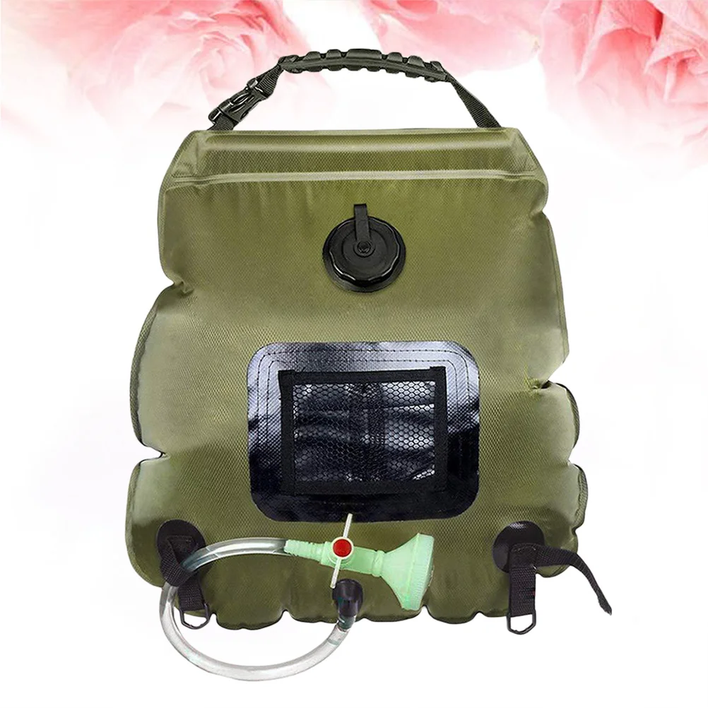 20L الشمسية التخييم دش حقيبة المحمولة المشي لمسافات طويلة في الهواء الطلق دش رئيس حقيبة عرض درجة الحرارة لصيد الأسماك الشاطئ الشواء #4