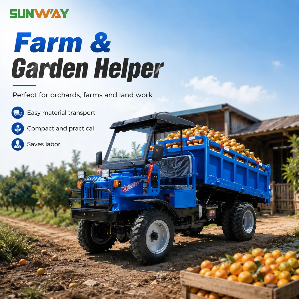 Heavy Duty Farm UTV 4X4 500CC Side By Side All Terrain Vehicle For Ranch Transport Operation
