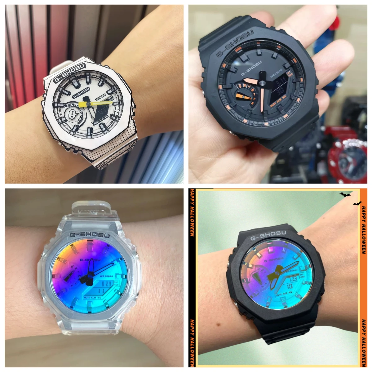 

9898 Store Comic Sport Electronic Unisex Watch LED World Time Automatic Hand Lift Light Dual Display