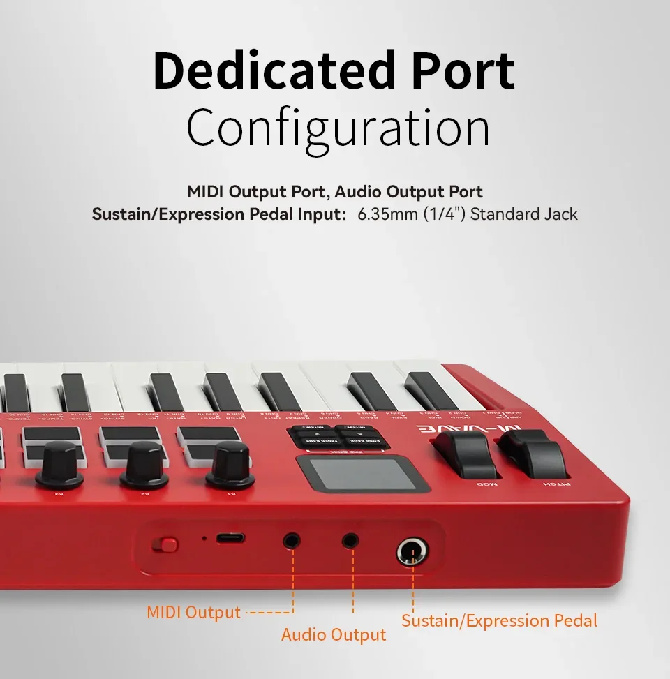 Controlador MIDI de teclado de 37 teclas M-VAVE SMK-37 PRO e 8 botões suporta conexão sem fio para operação de software de vários sistemas