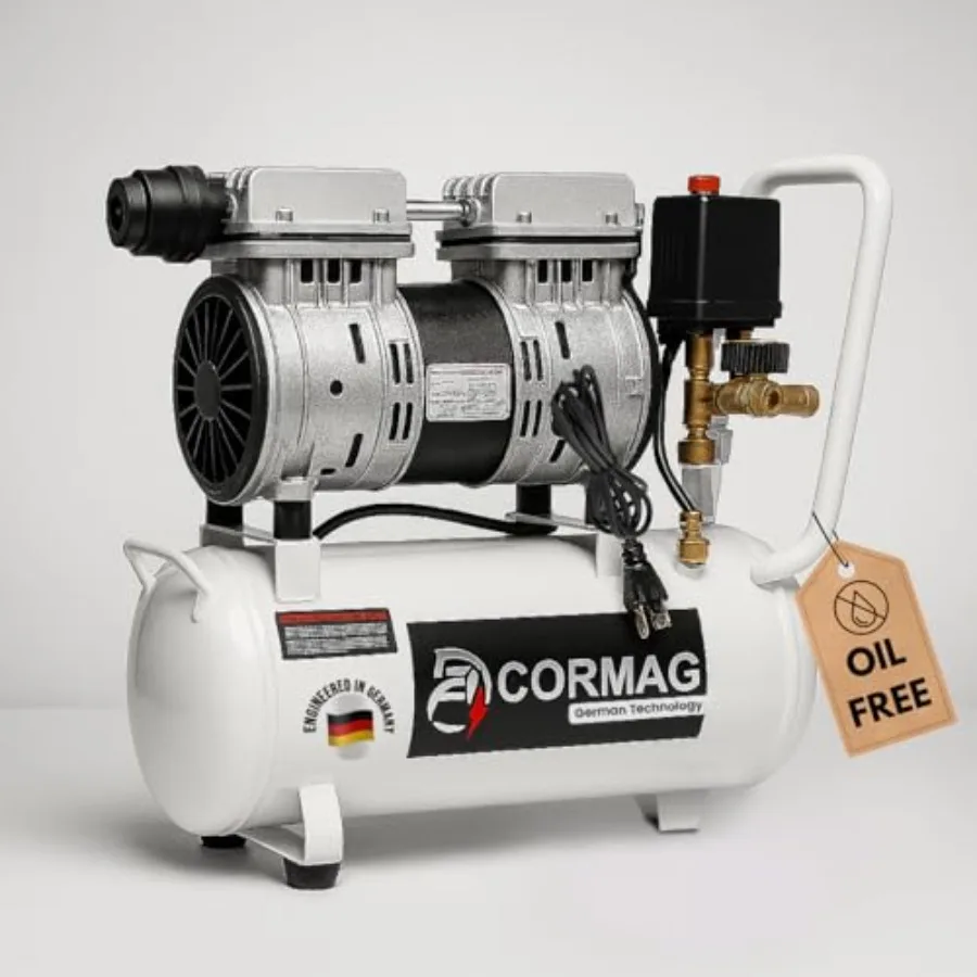 ضاغط هواء كهربائي 120 فولت منفاخ لإطارات السيارة مع خزان لتفصيل إصلاح السيارات رذاذ اللوحة الخشبية تسمير 6.3 جالون O #1