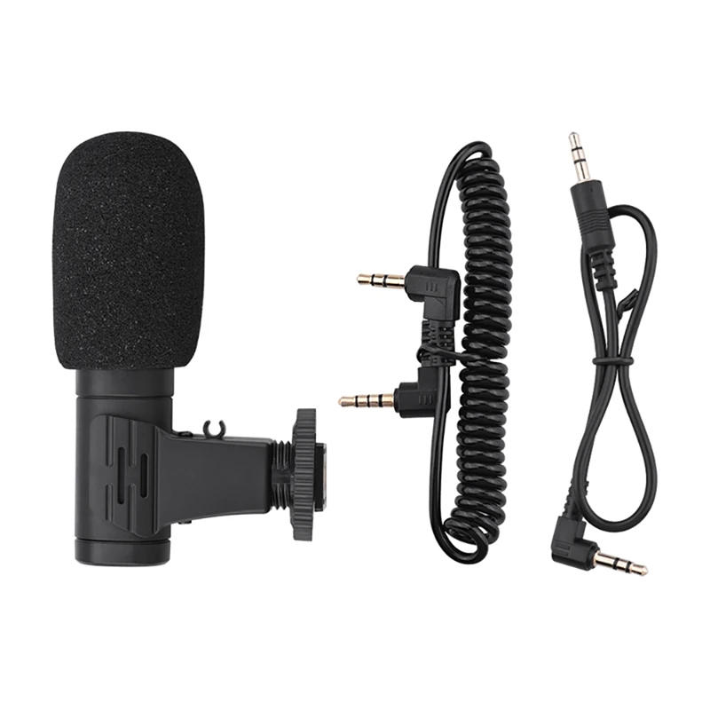 3.5Mm Real-Time Monitoring Recording Microphone With 1/4 Screw Condenser Microphone For Phone Camera Vlog Interview